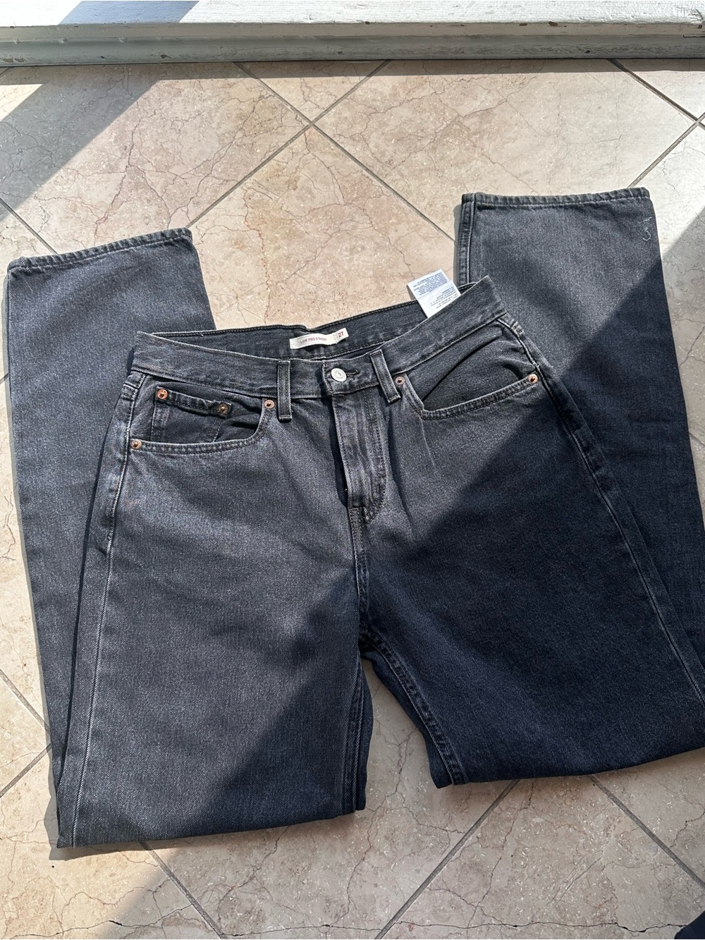 LEVI Black Low Pro Straight-Leg Jeans